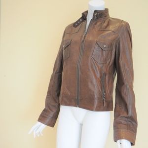 Gian Mori Jackets Coats Gian Mori Classic Brown Aviator Jacket Size 8 Poshmark